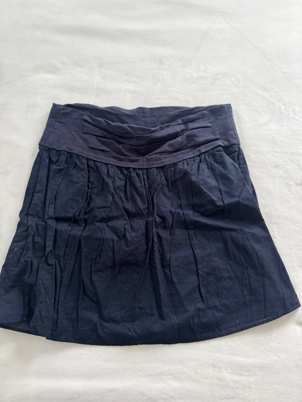 Ann Taylor Navy Pleated A-Line Skirt